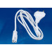 Шнур сетевой с вилкой Uniel UCX-LT2/E01-120 White 1 Sticker UL-00004530