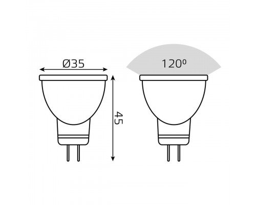 Лампа светодиодная Gauss GU4 3W 3000K матовая 132517103