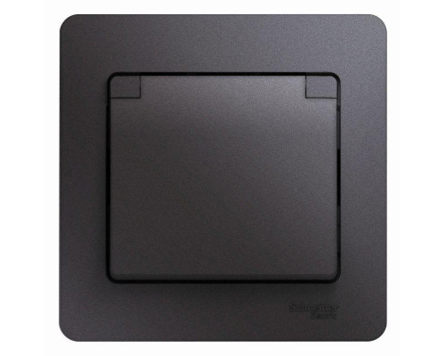 Розетка 2К+З Systeme Electric Glossa 16A 250V со шторками и крышкой графит GSL001346 Розетка 2К+З Systeme Electric Glossa 16A 250V со шторками и крышкой графит GSL001346