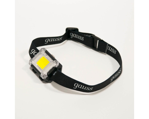 Налобный светодиодный фонарь Gauss от батареек 65х45 180 лм GF304