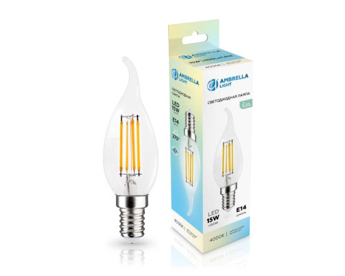 Лампа светодиодная Свеча на ветру CF35 15W 4000K Ambrella light Bulding 351524 Лампа светодиодная Свеча на ветру CF35 15W 4000K Ambrella light Bulding 351524