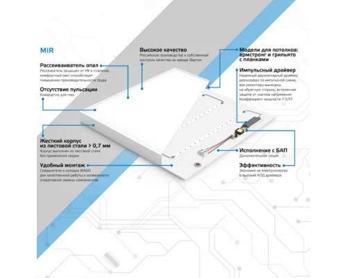 Потолочный светильник Gauss MiR Грильято опал G1-R3-00010-31A02-2003540