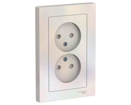 Розетка двойная 2К Systeme Electric AtlasDesign 16A 250V со шторками жемчужная ATN000422 Розетка двойная 2К Systeme Electric AtlasDesign 16A 250V со шторками жемчужная ATN000422
