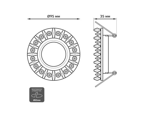 Встраиваемый светильник Gauss Backlight с подсветкой BL036