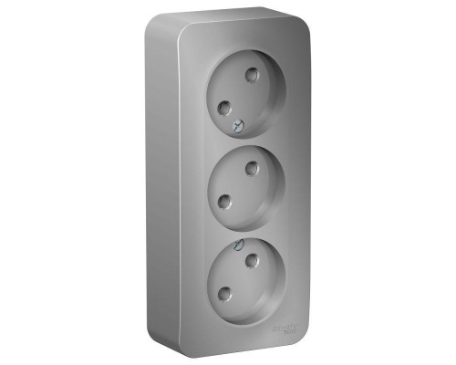 Розетка тройная 2К Systeme Electric Blanca 16A 250V алюминий BLNRA000313 Розетка тройная 2К Systeme Electric Blanca 16A 250V алюминий BLNRA000313