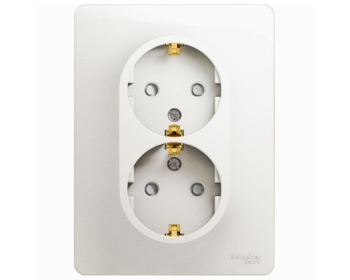 Розетка двойная 2К+З Systeme Electric Glossa 16A 250V со шторками перламутр GSL000626 Розетка двойная 2К+З Systeme Electric Glossa 16A 250V со шторками перламутр GSL000626