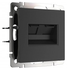 Розетка Werkel двойная Ethernet RJ-45 черный матовый W1182208 4690389157004
