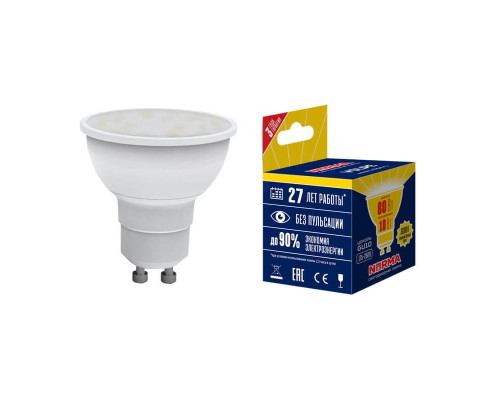 Лампа светодиодная GU10 10W 3000K матовая LED-JCDR-10W/WW/GU10/NR UL-00003842 Лампа светодиодная GU10 10W 3000K матовая LED-JCDR-10W/WW/GU10/NR UL-00003842