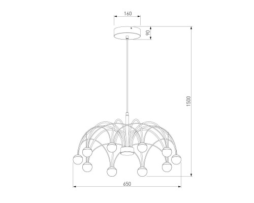 Подвесная светодиодная люстра Eurosvet Ragno 90030/10 LED золото