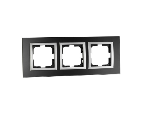 Рамка 3-постовая Mono Electric Style Glass чёрное стекло 107-720000-162 Рамка 3-постовая Mono Electric Style Glass чёрное стекло 107-720000-162