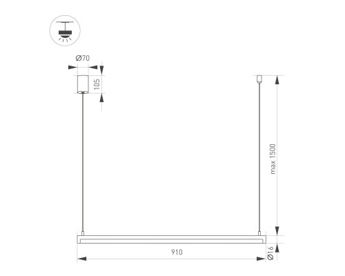 Подвесной светодиодный светильник Arlight SP-Umbra-Hang-H-L900-15W Warm3000 036944