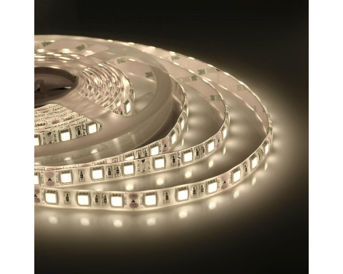 Светодиодная влагозащищенная лента Apeyron 14,4W/m 60LED/m 5050SMD теплый белый 5M 00-11 Светодиодная влагозащищенная лента Apeyron 14,4W/m 60LED/m 5050SMD теплый белый 5M 00-11