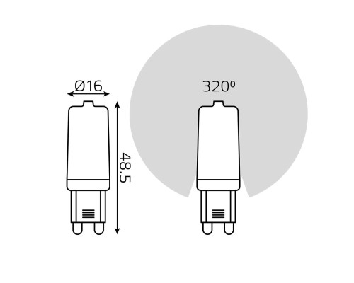 Лампа светодиодная Gauss G9 3W 3000К прозрачная 14913