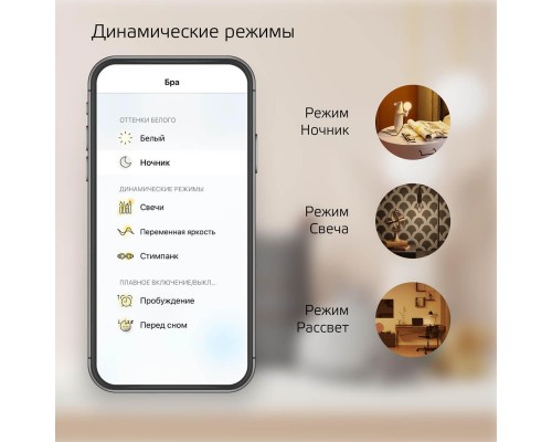 Лампа светодиодная диммируемая филаментная Gauss Smart Home Filament E14 4,5W 2700K прозрачная 1230112