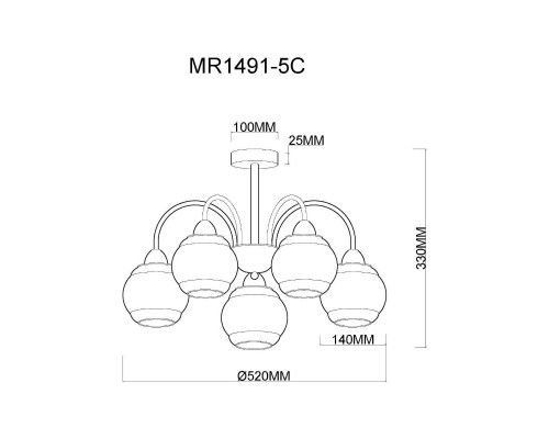 Потолочная люстра MyFar Kris MR1491-5C