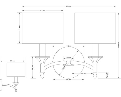 Настенный светильник KUTEK DECOR ABA?UR DEC-K-2(P/A)