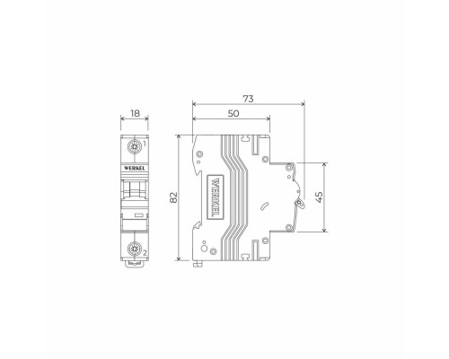 Автоматический выключатель Werkel 1P 25А C 6кА W901P256 4690389192616