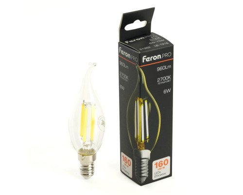 Лампа светодиодная Feron.PRO LB-1216 Свеча на ветру E14 960LM 6W 175-265V 2700K 51262 Лампа светодиодная Feron.PRO LB-1216 Свеча на ветру E14 960LM 6W 175-265V 2700K 51262
