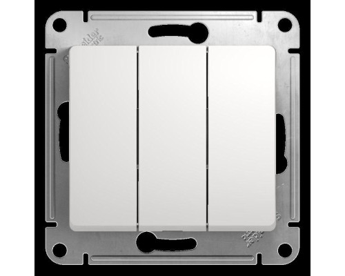 Выключатель трехклавишный Systeme Electric Glossa 10A 250V белый GSL000131 Выключатель трехклавишный Systeme Electric Glossa 10A 250V белый GSL000131