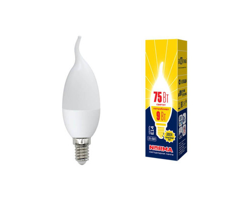Лампа светодиодная E14 9W 3000K матовая LED-CW37-9W/WW/E14/FR/NR UL-00003809 Лампа светодиодная E14 9W 3000K матовая LED-CW37-9W/WW/E14/FR/NR UL-00003809