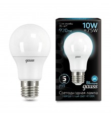 Лампа светодиодная Gauss LED A60 E27 10W 4100K матовая 102502210