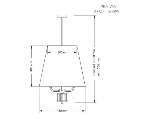 Подвесной светильник KUTEK MOOD Prato PRA-ZW-1(ZM)