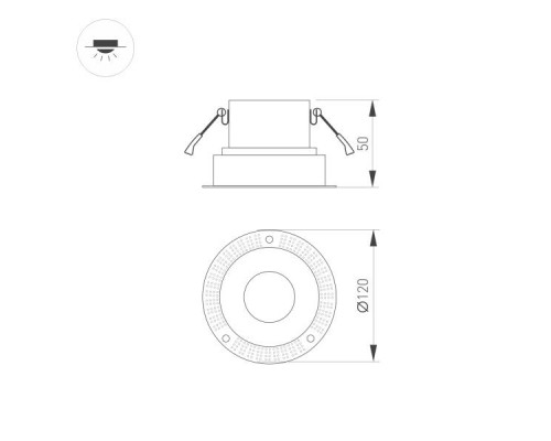 Корпус встраиваемого светильника Arlight Plurio-Base-Built-Trimless-R120 030271 Корпус встраиваемого светильника Arlight Plurio-Base-Built-Trimless-R120 030271