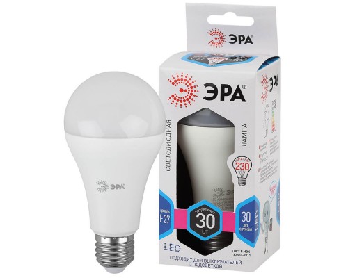 Лампа светодиодная ЭРА E27 30W 4000K матовая LED A65-30W-840-E27 Б0048016