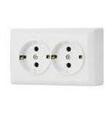 Розетка двойная 2P+E Vesta-Electric Mega белый F00050203BEL