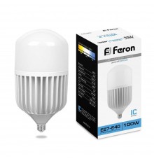 Лампа светодиодная Feron E27-E40 100W 6400K Цилиндр Матовая LB-65 25827