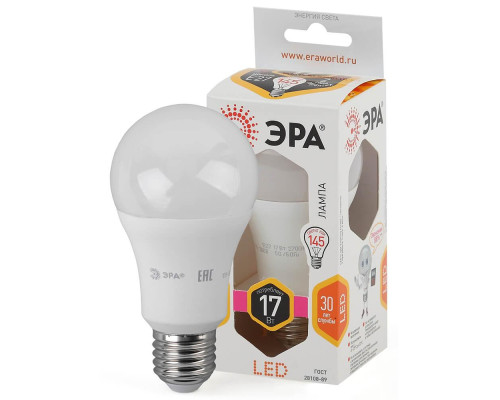 Лампа светодиодная ЭРА E27 17W 2700K матовая LED A60-17W-827-E27 Б0031699 Лампа светодиодная ЭРА E27 17W 2700K матовая LED A60-17W-827-E27 Б0031699