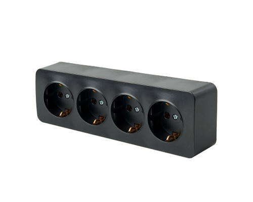 Розетка 4-местная 2P+PE Stekker София черный матовый MST16-14-05 49506 Розетка 4-местная 2P+PE Stekker София черный матовый MST16-14-05 49506
