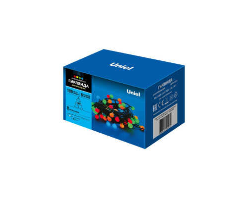 Светодиодная гирлянда Uniel 220V разноцветный ULD-S0800-100/DGA MULTI IP20 COLORBALLS 07929