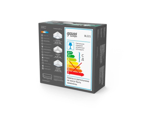 Потолочный светодиодный светильник Gauss Backlight BL221