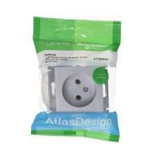 Розетка 2К Systeme Electric AtlasDesign 16A 250V алюминий ATN000341