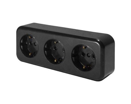 Розетка тройная 2P+PE Stekker Брест черный PST16-51-20 39698 Розетка тройная 2P+PE Stekker Брест черный PST16-51-20 39698