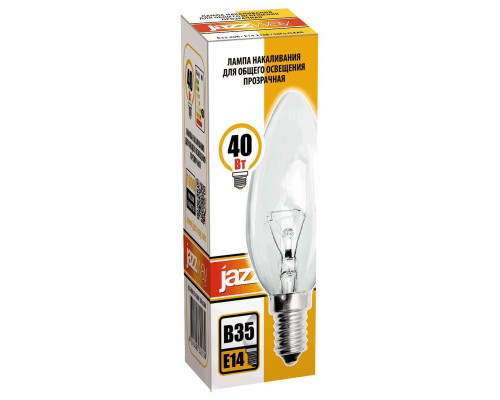 Лампа накаливания Jazzway E14 40W 2700K прозрачная 3320539