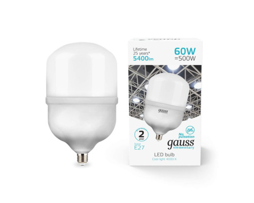Лампа светодиодная Gauss E27 60W 4000K матовая 63226 Лампа светодиодная Gauss E27 60W 4000K матовая 63226