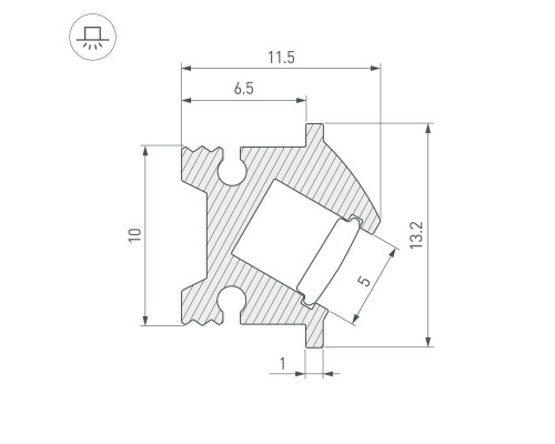 Профиль встраиваемый Arlight SL-Bevel-H12-F13-2000 Anod 043748 Профиль встраиваемый Arlight SL-Bevel-H12-F13-2000 Anod 043748