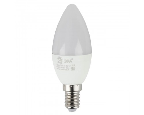 Лампа светодиодная ЭРА E14 6W 4000K матовая ECO LED B35-6W-840-E14 Б0020619 Лампа светодиодная ЭРА E14 6W 4000K матовая ECO LED B35-6W-840-E14 Б0020619