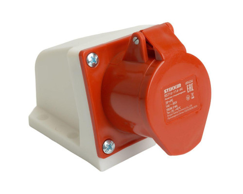 Розетка 3P+PE Stekker с крышкой красный RST16-113-44 49434 Розетка 3P+PE Stekker с крышкой красный RST16-113-44 49434