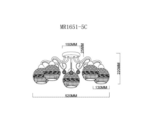 Потолочная люстра MyFar Frank MR1651-5C