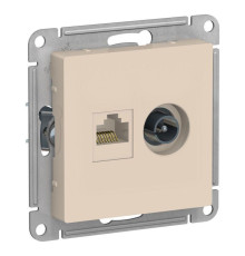 Розетка компьютерная RJ45/TV Systeme Electric AtlasDesign 5e кат UTP бежевая ATN000289