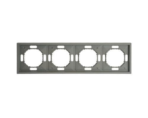 Рамка STEKKER, PFR00-5004-10  4-местная, серия Эмили, платиново-серый, soft touch 49965