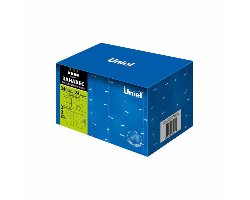 Уличная светодиодная гирлянда Uniel занавес 220V белый ULD-C3020-240/TTK White IP44 UL-00007217 Уличная светодиодная гирлянда Uniel занавес 220V белый ULD-C3020-240/TTK White IP44 UL-00007217