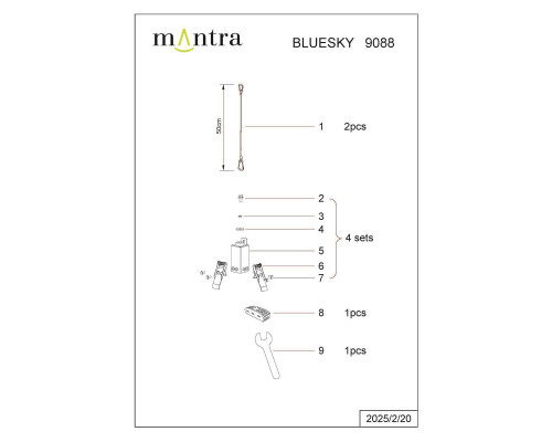 Набор установочных креплений Mantra для BLUE SKY 9088 Набор установочных креплений Mantra для BLUE SKY 9088