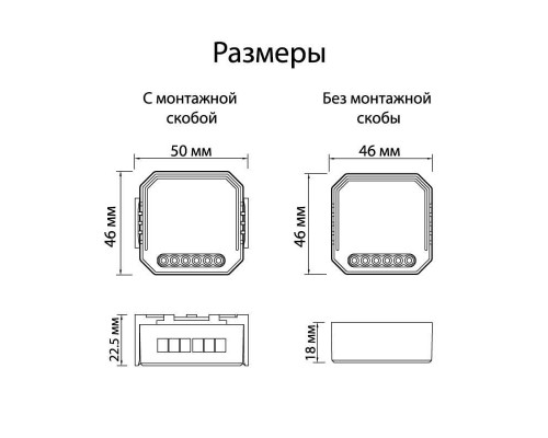 Wi-Fi реле-выключатель двухканальное Denkirs 2x1150Вт/150Вт для LED RL1002-SM