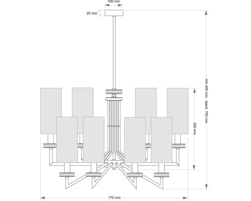 Подвесной светильник KUTEK GENOVA GEN-ZW-8(P/A) Подвесной светильник KUTEK GENOVA GEN-ZW-8(P/A)