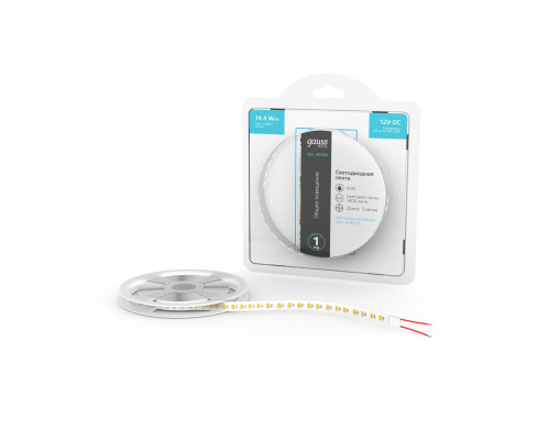 Светодиодная лента Gauss 14,4W/m 120LED/m 2835SMD нейтральный белый 3M BT083