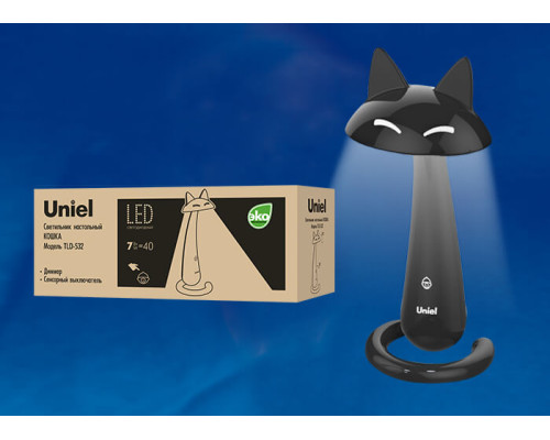 Настольная лампа Uniel TLD-532 Black/LED/360Lm/4500K/Dimmer UL-00001460